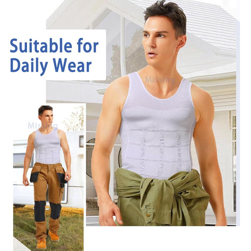 3-Pack Men's Compression Shaping Vests – Instantly Slim & Support