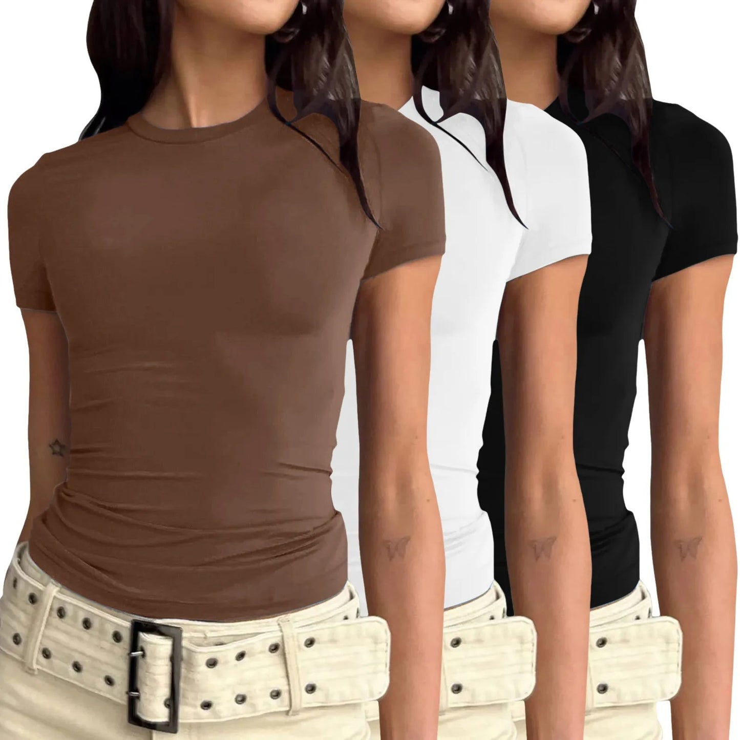 3-Pack Slim Fit Y2K Crop Tees β Basic Streetwear Essentials