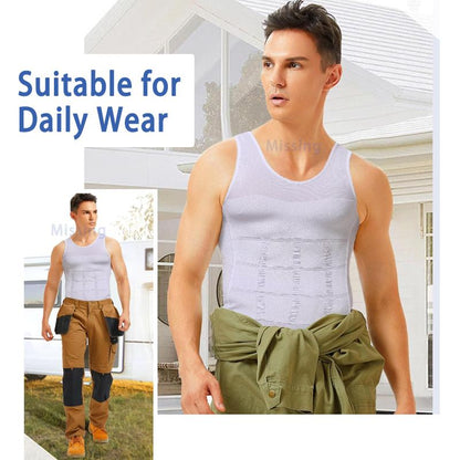 3-Pack Men's Compression Shaping Vests – Instantly Slim & Support